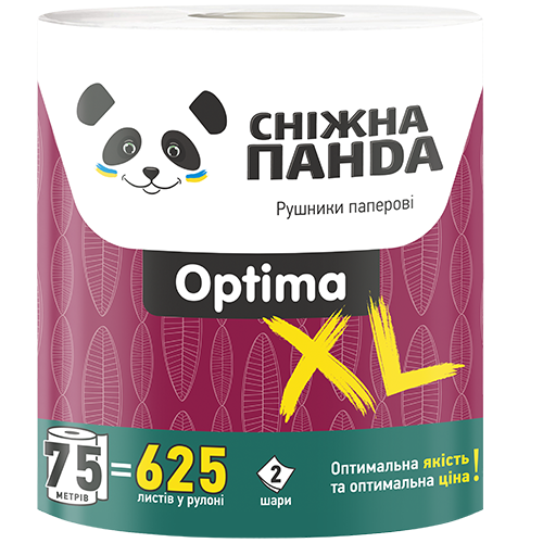 Паперові рушники Сніжна Панда Optima XL Roll двошаровий 1 шт.(4820183972590)